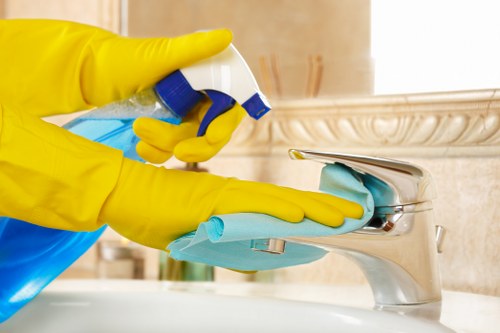 Local cleaners working in a SW4 property with narrow access